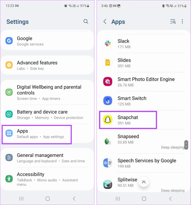 Open-Android-App-Settings-1-1916x2048-1 8 طرق لإصلاح عدم عمل صوت Snapchat على التطبيق