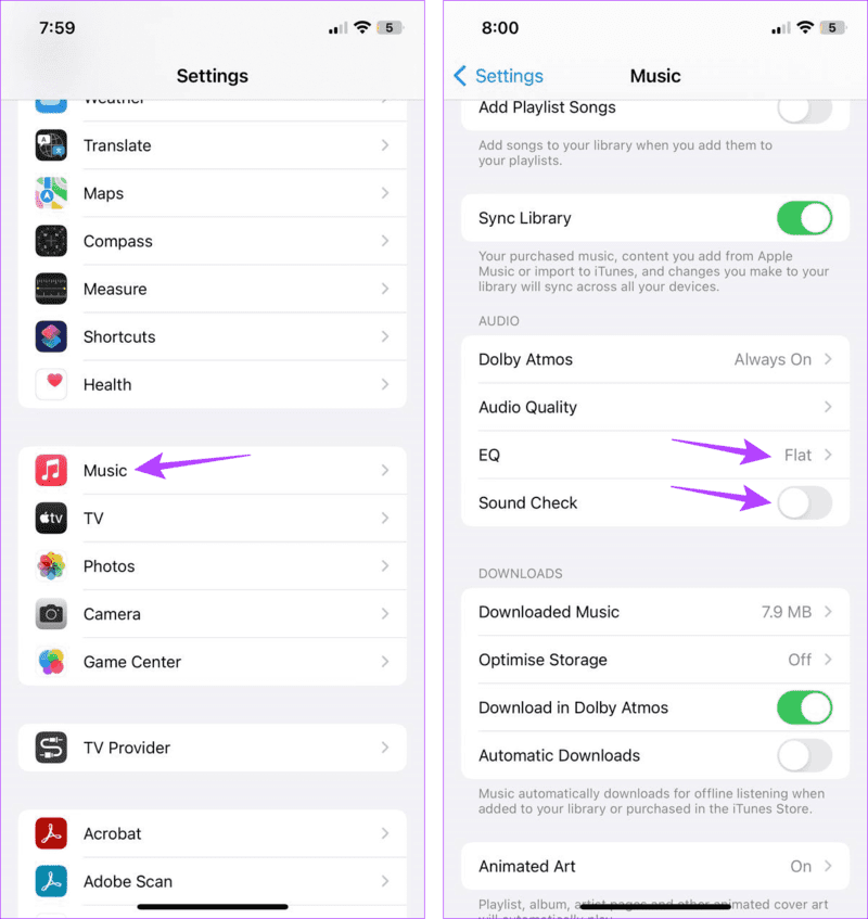 Open-Apple-Music-settings 9 طرق لإصلاح مشكلة انخفاض مستوى صوت Apple Music على iPhone