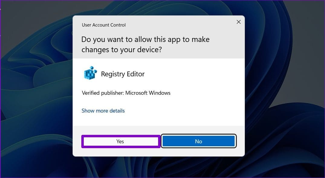 Open-Registry-UAC-Prompt-1024x562-1 أهم 5 إصلاحات لخطأ "فشلت خدمة ملف تعريف المستخدم في تسجيل الدخول" في Windows 11
