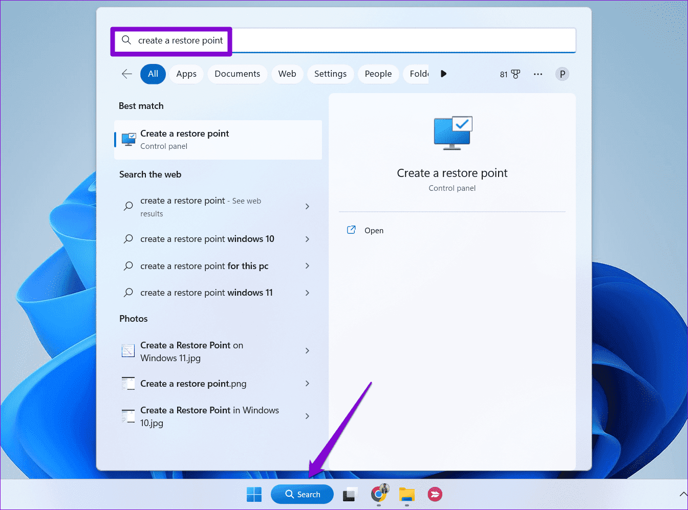 Open-System-Restore-on-Windows-11 أهم 5 إصلاحات لخطأ "فشلت خدمة ملف تعريف المستخدم في تسجيل الدخول" في Windows 11