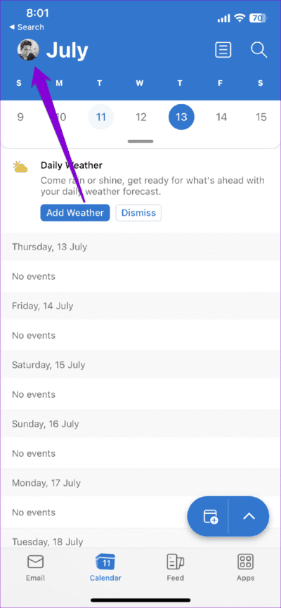 Outlook-App-1-710x1536-1 أفضل 7 طرق لإصلاح عدم إرسال رسائل البريد الإلكتروني في Microsoft Outlook على Android و iPhone