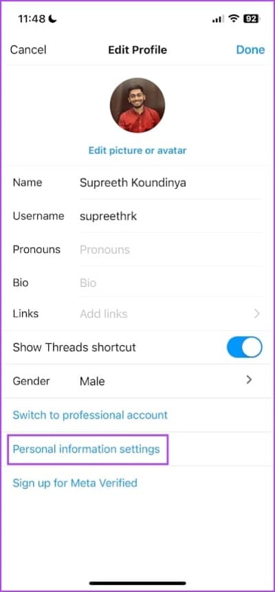 Personal-Information-Settings كيفية إصلاح ظهور "نقيد نشاطًا معينًا لحماية مجتمعنا" على Instagram