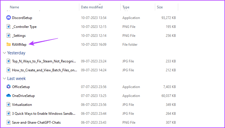 RAMMAp-folder أفضل 3 طرق لمسح ذاكرة التخزين المؤقت لذاكرة الوصول العشوائي على Windows 11