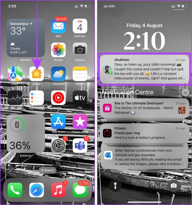 Read-WhatsApp-Message-from-Notification-Centre-on-iOS-e1692223162574 7 طرق لقراءة رسائل WhatsApp دون علم المرسل