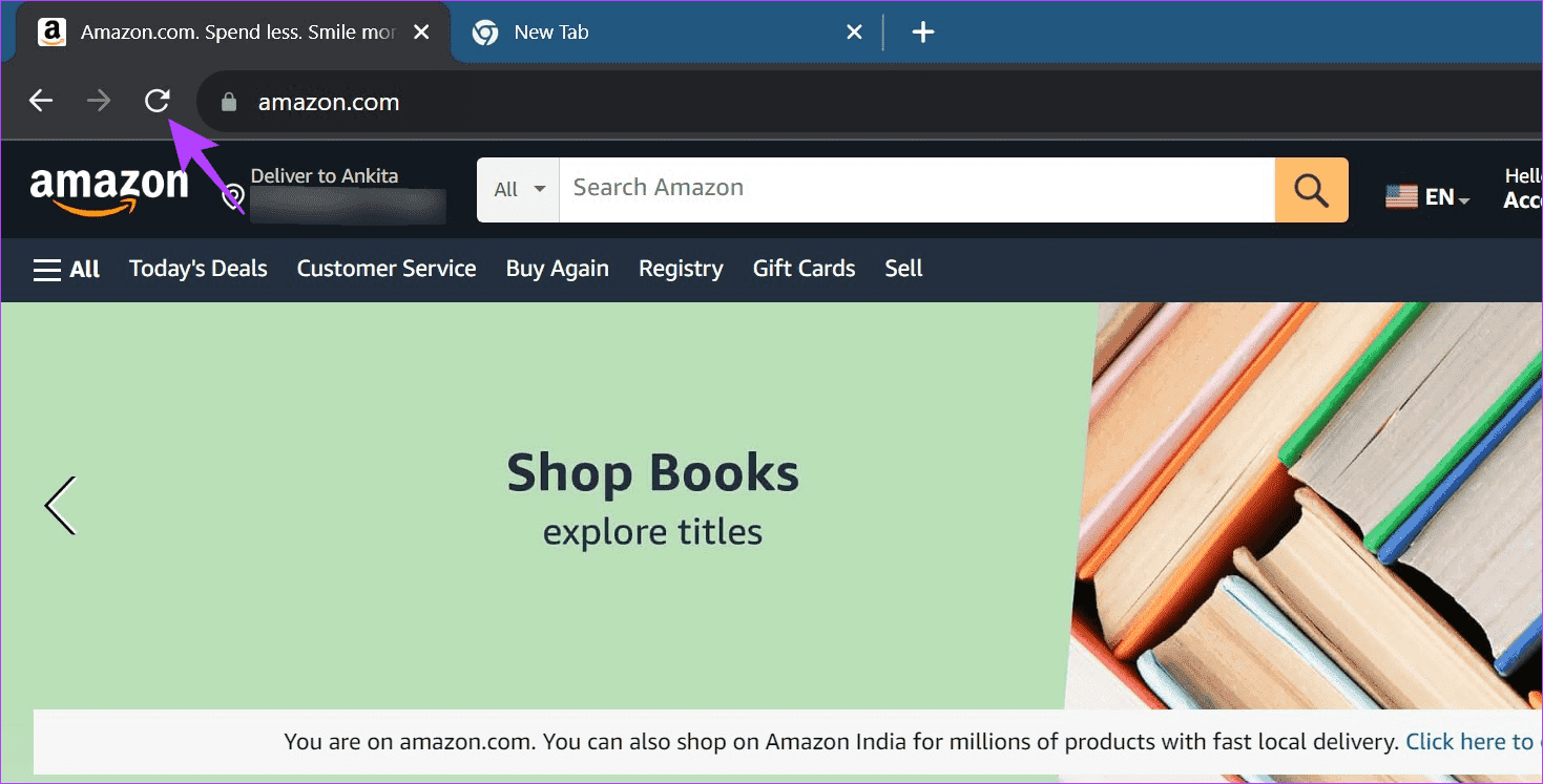 Refresh-page- 9 طرق لإصلاح خطأ "لا يمكن شحن هذا العنصر" على Amazon
