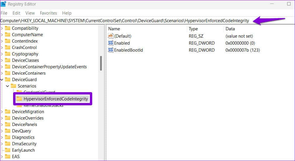 Registry-Editor-28 أهم 6 طرق لإصلاح الخطأ تم إيقاف Memory Integrity في Windows 11