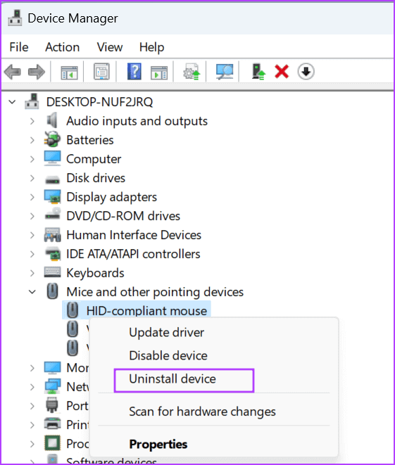 Reinstall-Mouse-Drivers أفضل 8 طرق لإصلاح مشكلة عدم عمل ميزة السحب والإفلات في Windows 11