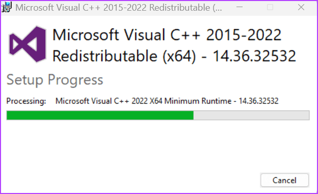 Repair-Visual-C-Redistributable-Installation-5 أفضل 9 طرق لإصلاح عدم عمل NVIDIA GeForce Overlay على Windows