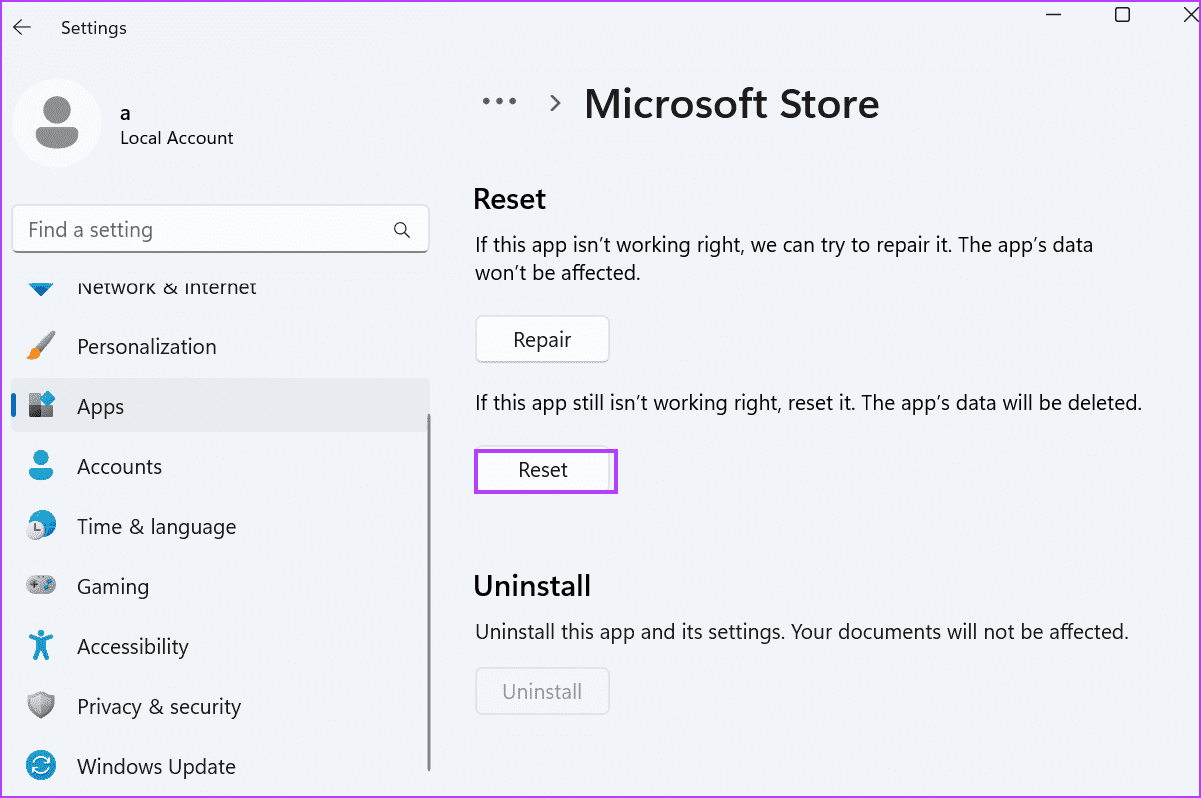 5 طرق سريعة لإعادة تعيين Microsoft Store  في Windows 11 - %categories