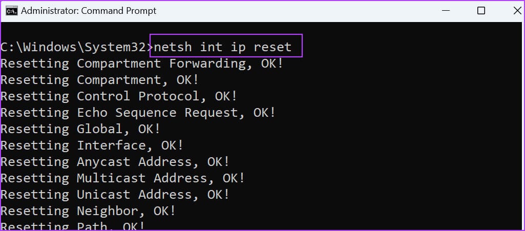 Reset-WINSOCK-Catalog-and-TCPIP-Entries-4 أفضل 8 طرق لإصلاح خطأ "تعذر على Windows بدء تشغيل WLAN AutoConfig Service"
