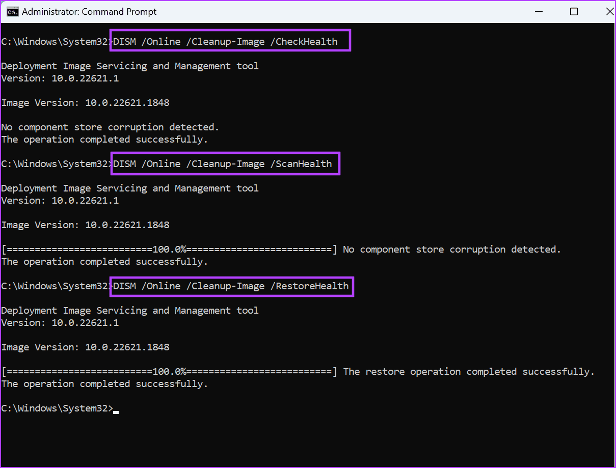 Run-SFC-and-DISM-scan-4 أفضل 7 طرق لإصلاح خطأ لا يمكن الوصول إلى خدمة Windows Installer