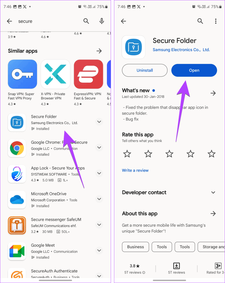 Samsung-Play-Store-Open-Secure-Folder-768x968-1 5 طرق للوصول إلى المجلد الآمن على هواتف Samsung Galaxy