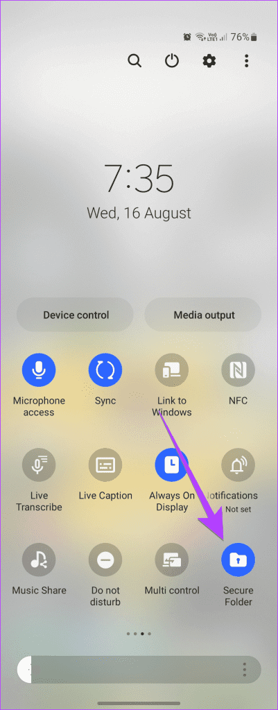 Samsung-Secure-Folder-Open-Quick-Settings-401x1024-1 5 طرق للوصول إلى المجلد الآمن على هواتف Samsung Galaxy