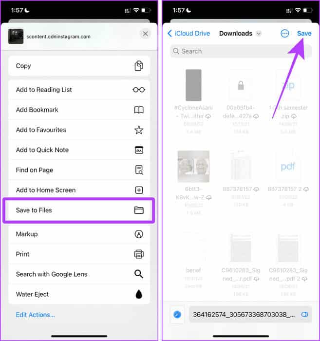 Save-Threads-Video-to-Files-on-iPhone 5 طرق لتنزيل الصور ومقاطع الفيديو من Threads
