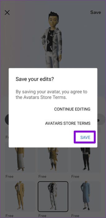 Save-Your-Avatar-on-Facebook-App-500x1024-1 كيفية استخدام الصورة الرمزية أثناء مكالمات الفيديو على Instagram وFacebook Messenger
