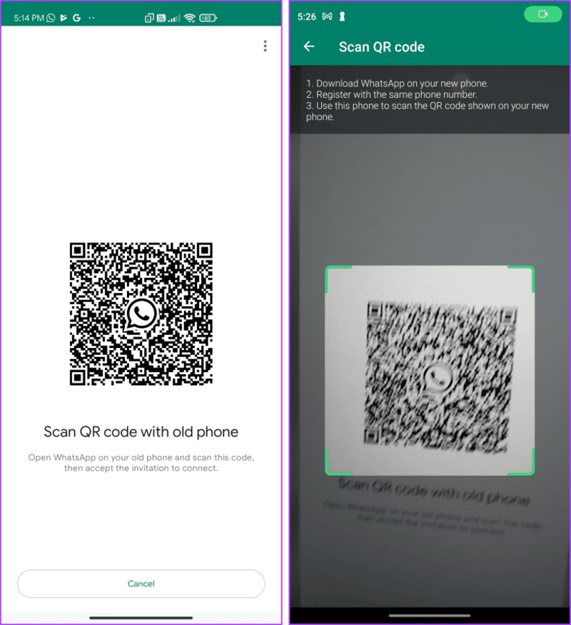 Scan-WhatsApp-QR-code-to-Transfer-Messages كيفية نقل رسائل WhatsApp إلى هاتف جديد بدون نسخ احتياطي