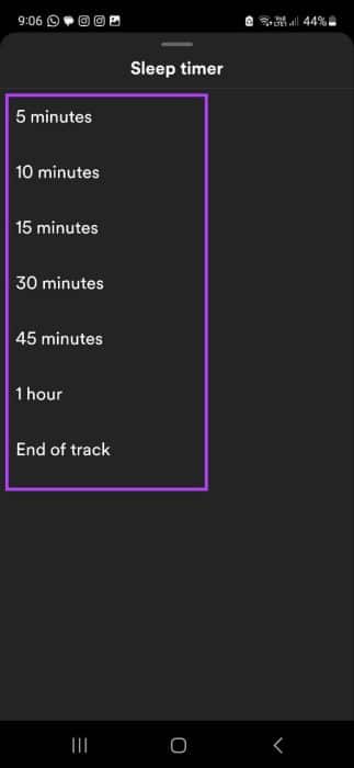 Set-Sleep-timer-duration-e1692695553779 8 طرق سهلة لإصلاح اختفاء أو عدم عمل Spotify Sleep Timer