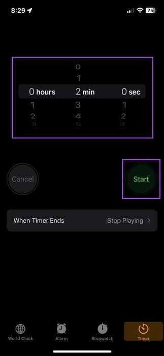 Set-timer-on-iPhone 4 طرق سهلة لضبط Spotify Sleep Timer على أي جهاز