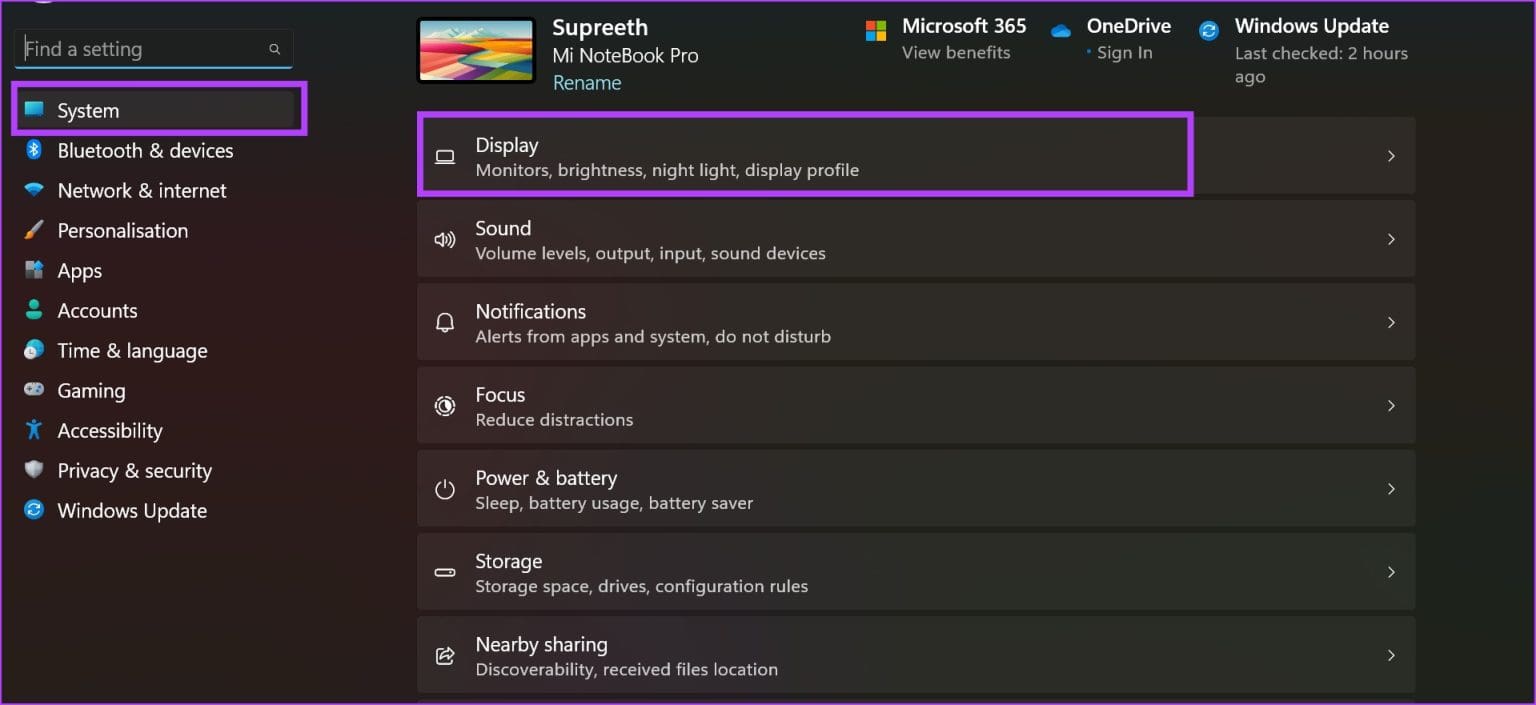 Settings-and-Display-1536x705-1 كيفية استخدام شاشة خارجية مع جهاز كمبيوتر محمول مغلق على نظام Windows