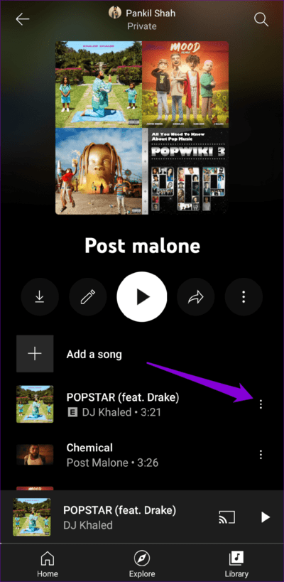 Songs-in-a-Playlist-in-YT-Music-App-750x1536-1 أفضل 8 طرق لإصلاح خطأ "الأغنية غير متوفرة" في YouTube Music لأجهزة Android و iPhone