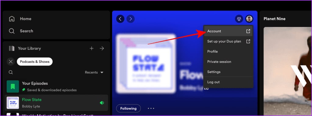 Spotify-Profile-Options-on-Web-1024x383-1 كيفية استرداد قوائم تشغيل Spotify المحذوفة (الويب والتطبيق)