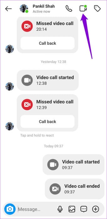 Start-Video-Call-on-Instagram-500x1024-1 كيفية استخدام الصورة الرمزية أثناء مكالمات الفيديو على Instagram وFacebook Messenger
