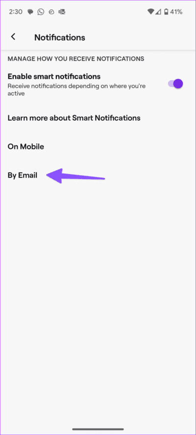 كيفية إيقاف إشعارات البريد الإلكتروني من Twitch - %categories