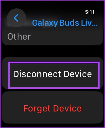Tap-on-Disconnect-Device كيفية توصيل سماعات Bluetooth مع Apple Watch