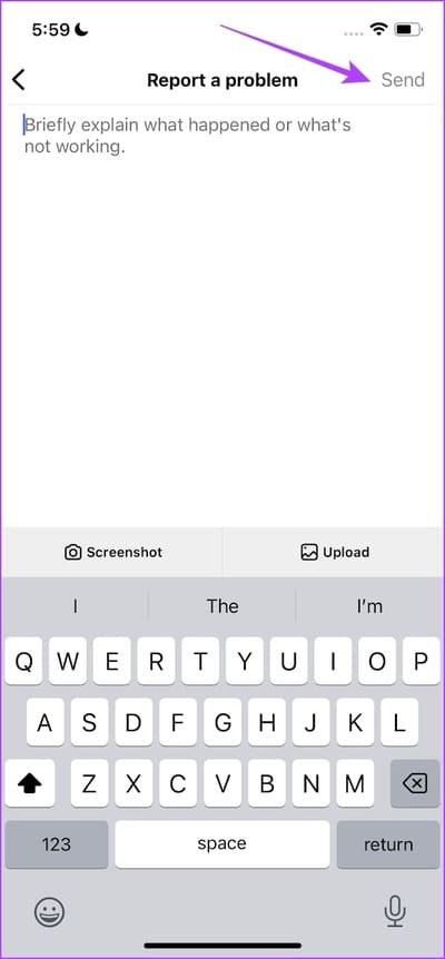 Tap-on-Send-2 كيفية إصلاح ظهور "نقيد نشاطًا معينًا لحماية مجتمعنا" على Instagram