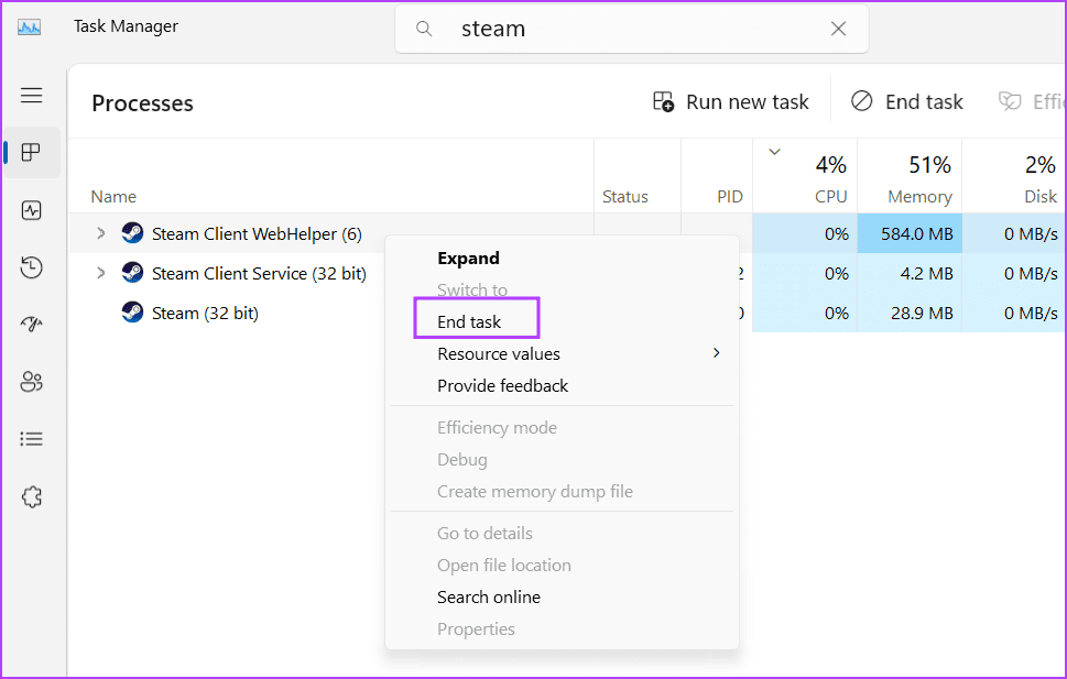 Terminate-and-Restart-Steam-2 أفضل 7 طرق لإصلاح لا يمكن الوصول إلى شبكة أصدقاء Steam على Windows