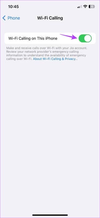 Turn-Off-Wi-Fi-Calling كيفية إصلاح الصدى على iPhone أثناء المكالمات الصوتية أو FaceTime