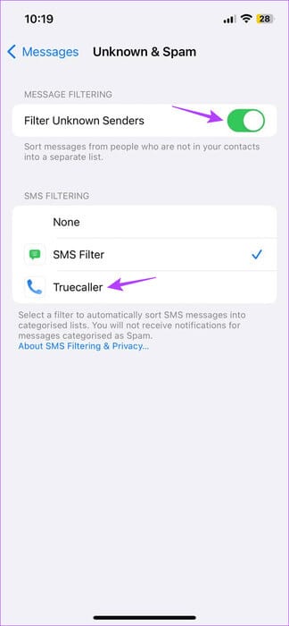 Turn-Toggle-On-and-select-Filter كيفية حظر الدردشات الجماعية المزعجة على iPhone