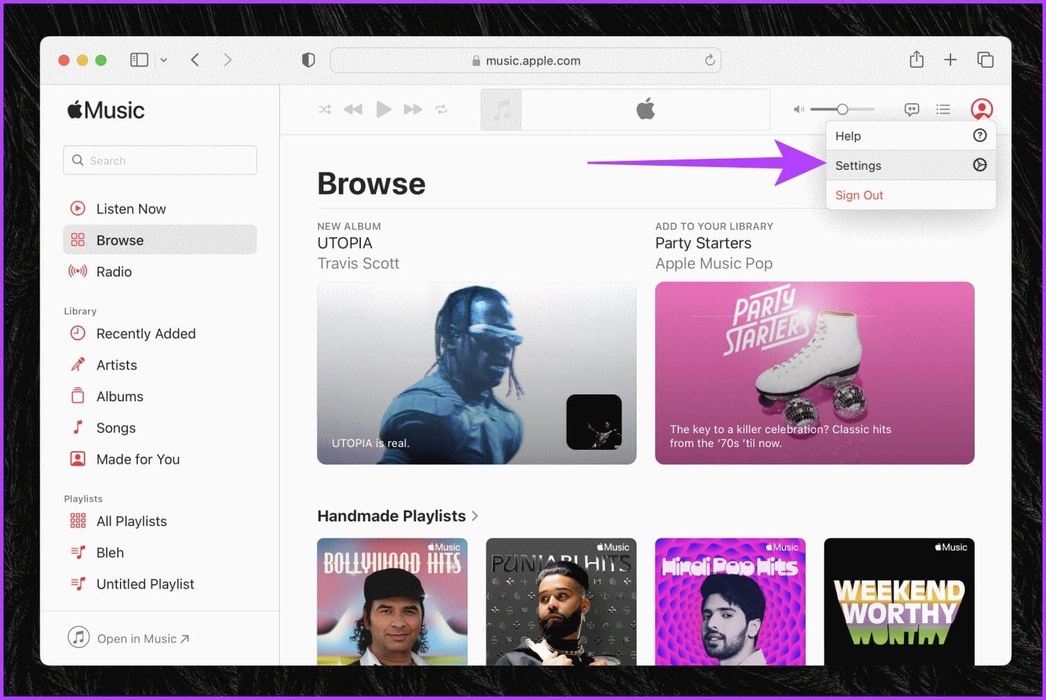 Turn-off-or-Allow-Explicit-content-on-Apple-Music-Web-Player-Step-1 كيفية السماح بالمحتوى الصريح أو إيقاف تشغيله على Apple Music