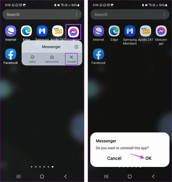 Uninstall-Messenger-on-Android كيفية تسجيل الخروج من Facebook و Messenger على جميع الأجهزة