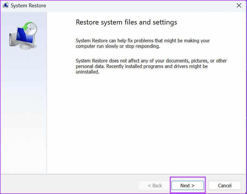 Use-System-Restore-2-3 أفضل 8 طرق لإصلاح خطأ "تعذر على Windows بدء تشغيل WLAN AutoConfig Service"