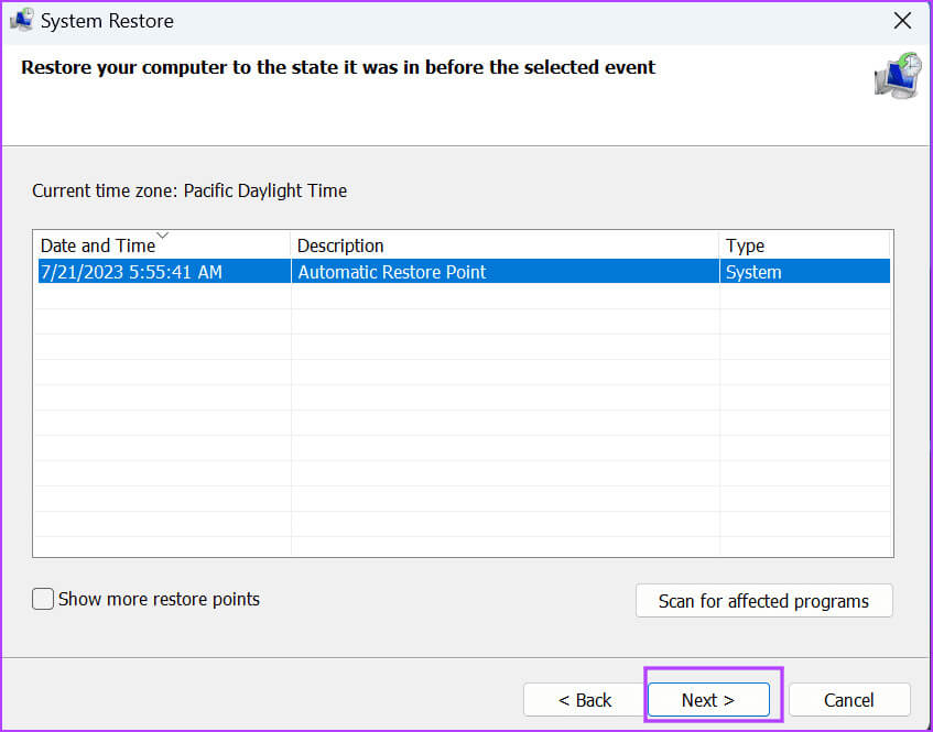 Use-System-Restore-3-3 أفضل 8 طرق لإصلاح خطأ "تعذر على Windows بدء تشغيل WLAN AutoConfig Service"