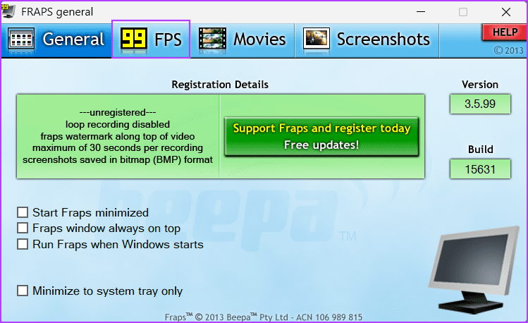 Using-Fraps 5 طرق سريعة لإظهار عداد FPS في Windows 11