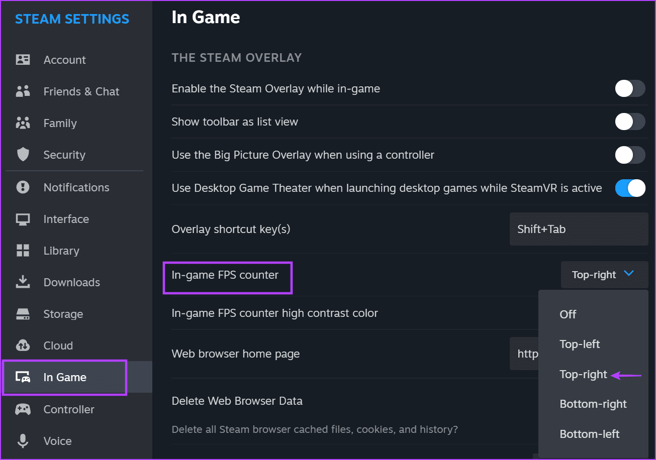 Using-the-In-game-FPS-Counter-On-Steam-2 5 طرق سريعة لإظهار عداد FPS في Windows 11