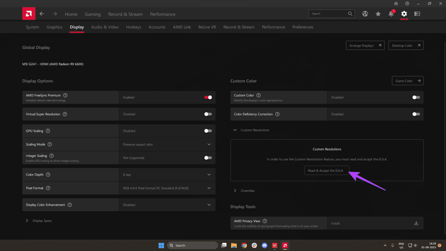 accept-the-EULA.-Click-on-the-option-for-the-same-1536x864-1 كيفية رفع تردد التشغيل على الشاشة: NVIDIA و AMD و Intel GPUs