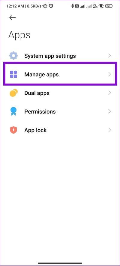 choose-Manage-apps-1 8 طرق لإصلاح لا يمكن استرداد التغريدات في الوقت الحالي