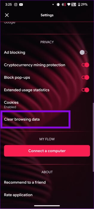 choose-clear-browser-data-692x1536-1 كيفية استخدام "Fake My History" في Opera GX