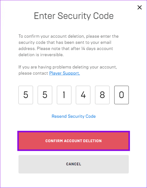 choose-confirm-account-deletion كيفية حذف حساب Fortnite على جميع المنصات