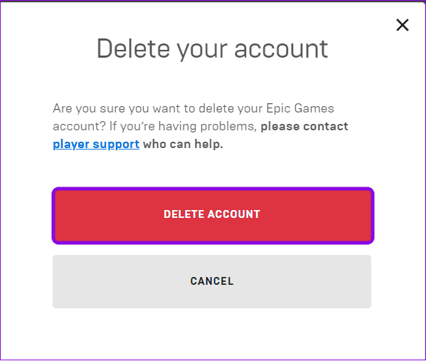 choose-delete-account كيفية حذف حساب Fortnite على جميع المنصات