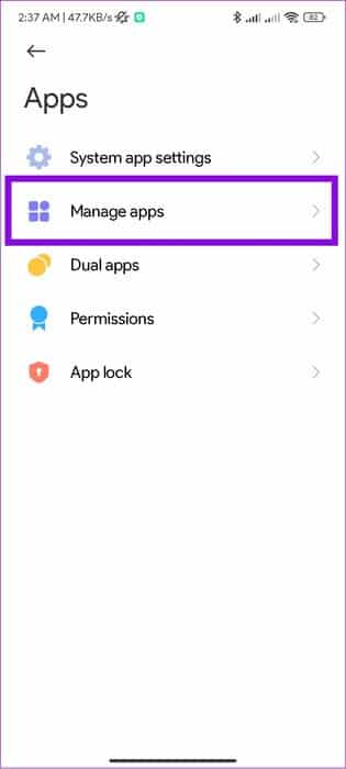 choose-manage-apps-2-1 7 طرق لإصلاح فشل تحميل منشورات Threads