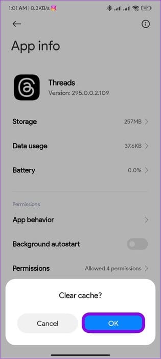 choose-ok-to-confirm-3 7 طرق لإصلاح فشل تحميل منشورات Threads