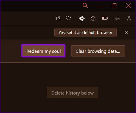 choose-redeem-my-soul كيفية استخدام "Fake My History" في Opera GX