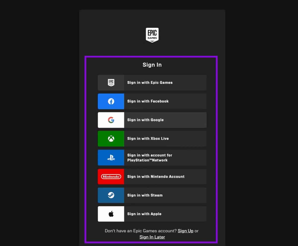 choose-the-accodvsdvsvsvsunt 12 طريقة لإصلاح عدم عرض مكتبة Epic Games