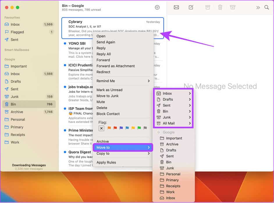 choose-the-mail-click-Move-to-and-then-select-the-folder-to-move-1536x1141-1 كيفية الحذف التلقائي لنصوص رمز التحقق ورسائل البريد الإلكتروني على أجهزة Apple