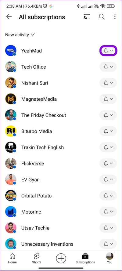 choose-the-notification-icon-next-to-the-channel-name كيفية إلغاء الاشتراك من جميع قنوات YouTube مرة واحدة