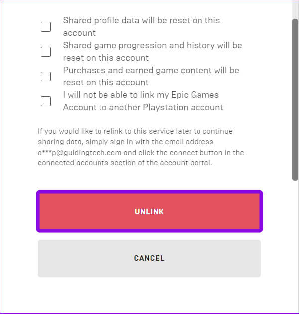 choose-unlink-to-remove-steam-from-epic-games كيفية ربط Epic Games بـ Steam: كل ما تحتاج إلى معرفته
